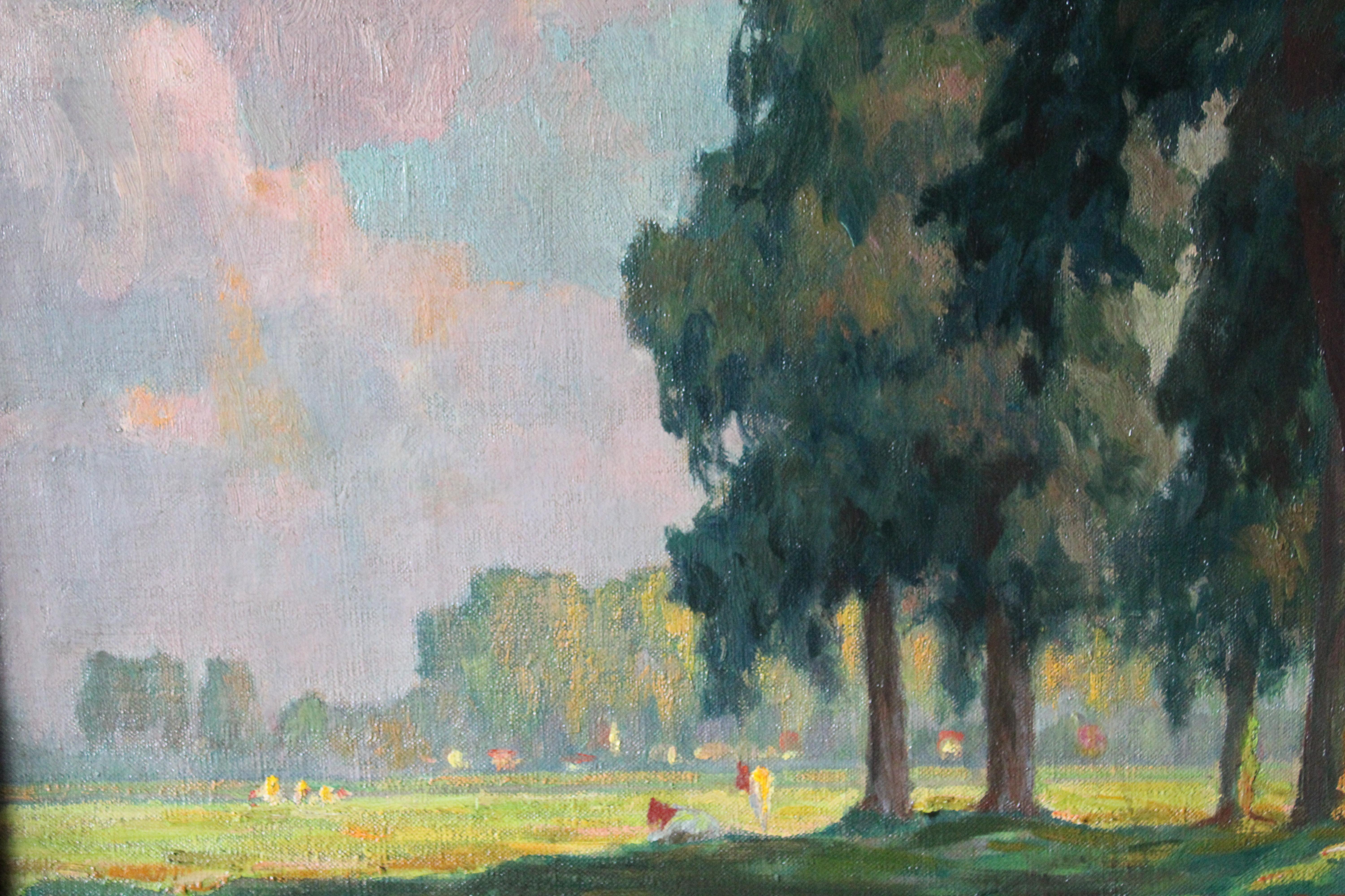 Vintage Belgien Landschaft Ölgemälde, Mitte des Jahrhunderts impressionistischen Ölgemälde 2
