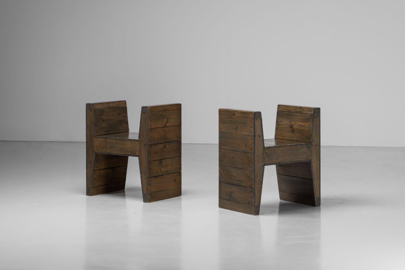 Mid-Century Modern Jan de Jong H stools Sint Willibroduskerk Almelo 1964 For Sale