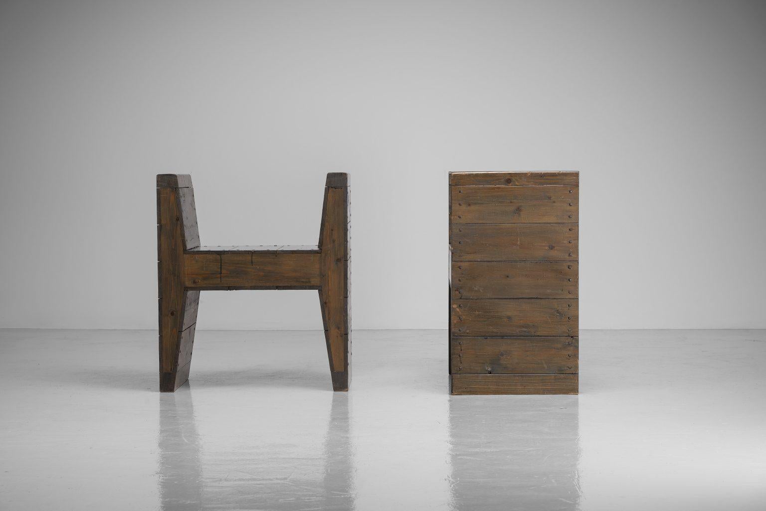 Dutch Jan de Jong H stools Sint Willibroduskerk Almelo 1964 For Sale