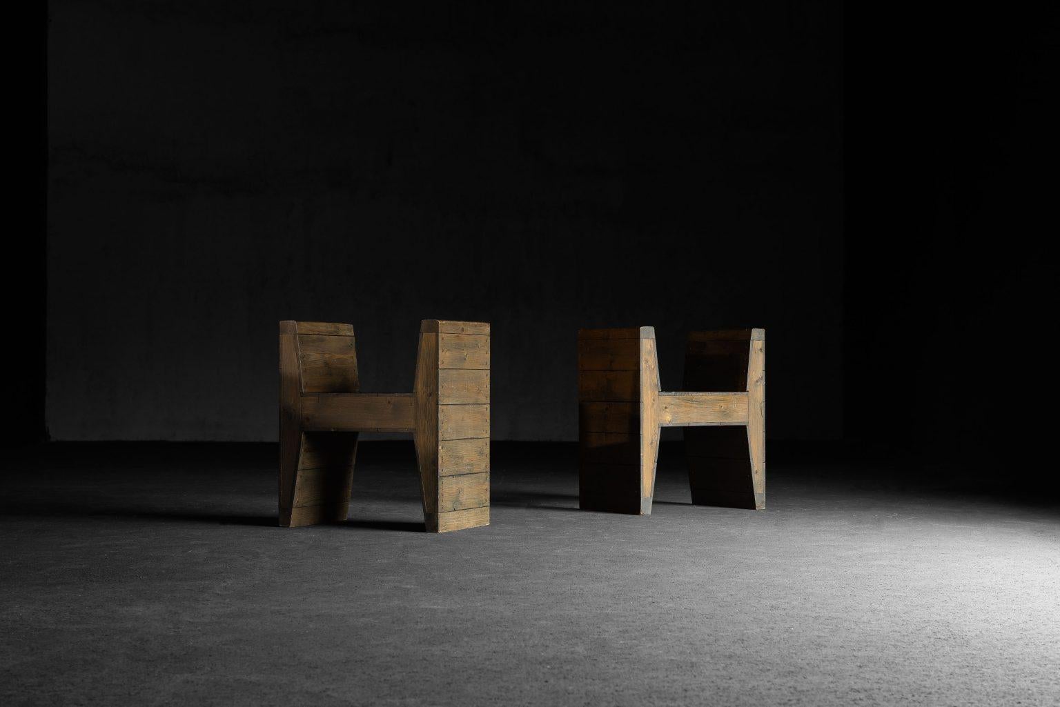 Iron Jan de Jong H stools Sint Willibroduskerk Almelo 1964 For Sale