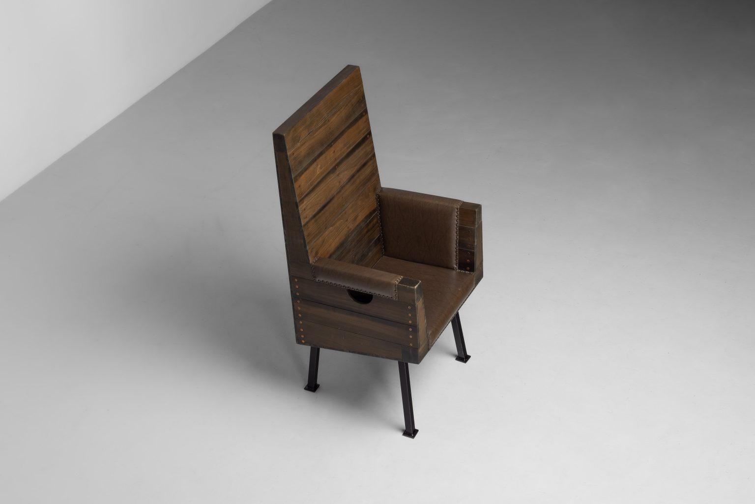 Jan de Jong Hochstuhl gepolstert Townes Budel 1967 im Angebot 5