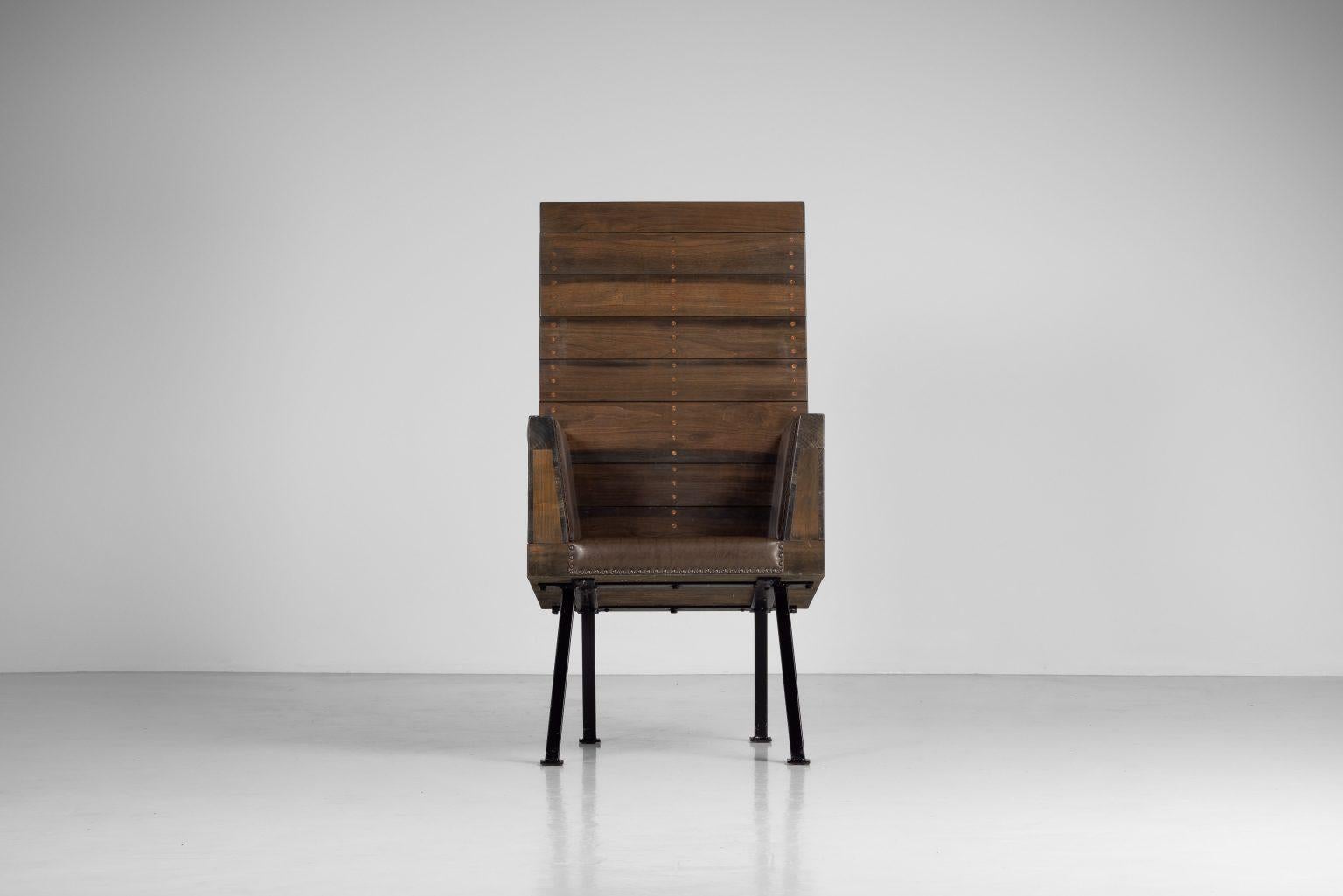 Jan de Jong Hochstuhl gepolstert Townes Budel 1967 (Gebeizt) im Angebot