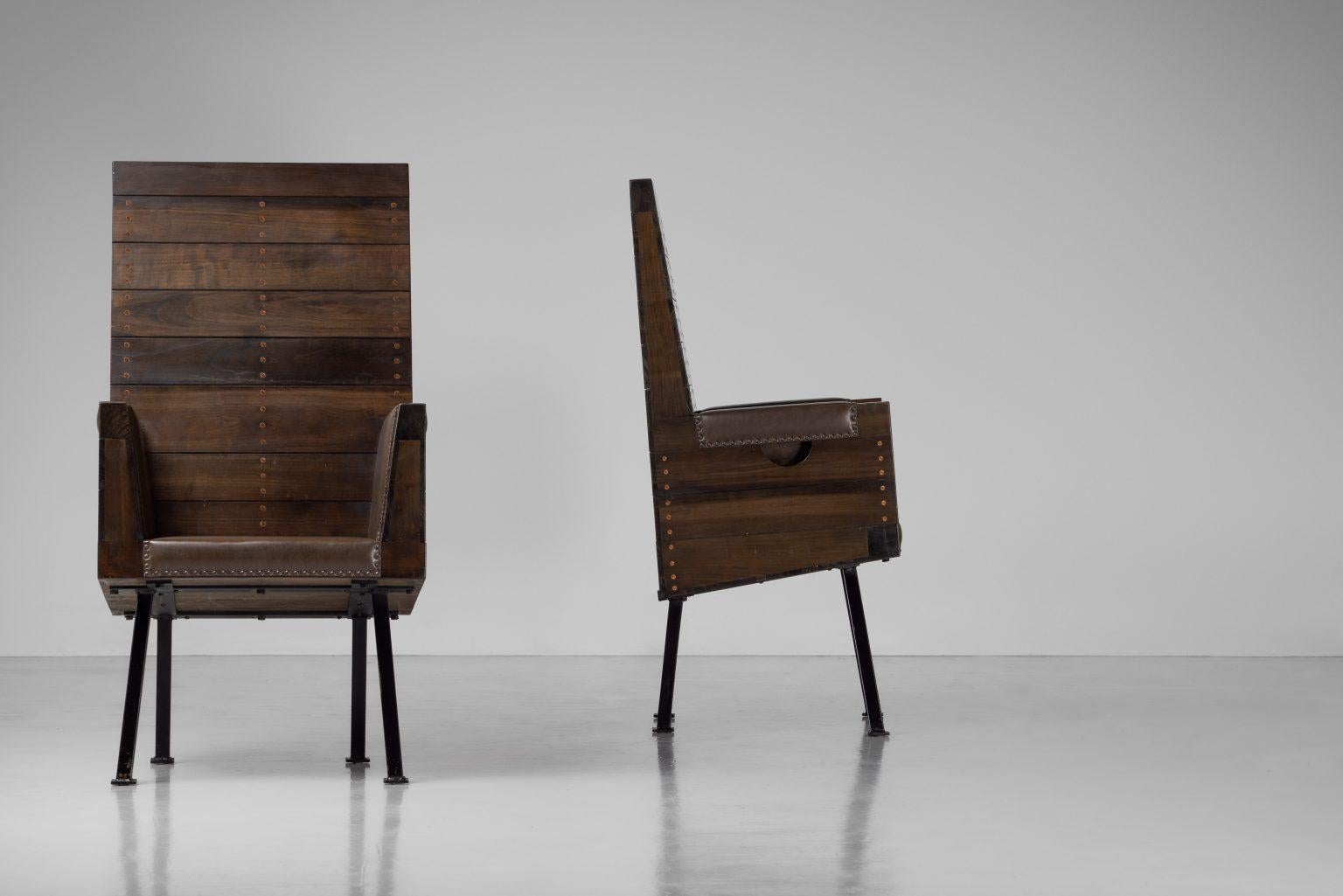 Jan de Jong Hochstuhl gepolstert Townes Budel 1967 (Kupfer) im Angebot