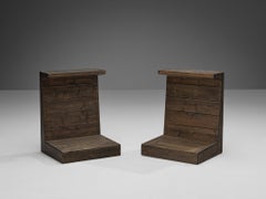 Jan de Jong Minimalist Prayer Stools in Grey Lacquered Pine