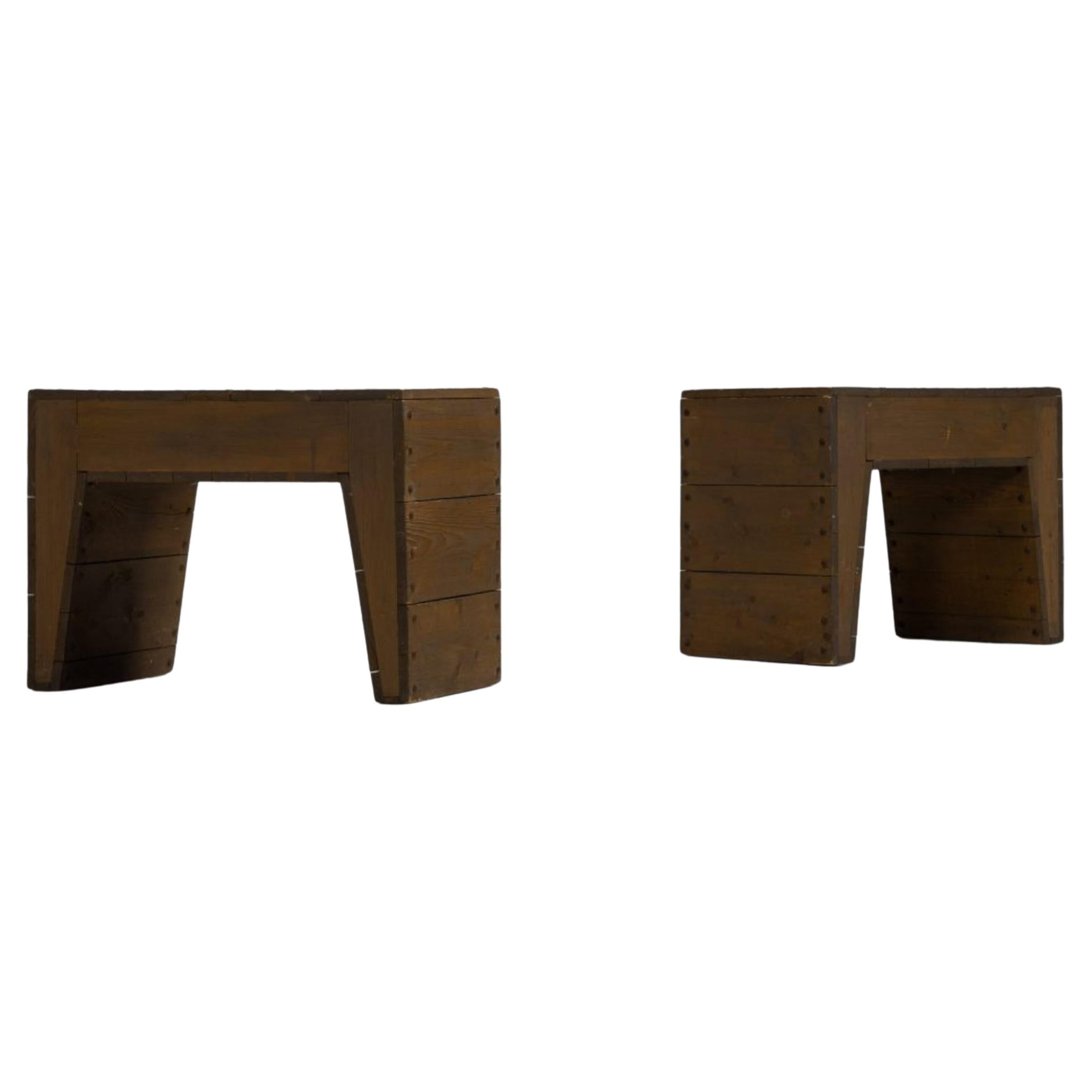 Jan de Jong stools pair Oirschot residence Netherlands 1970