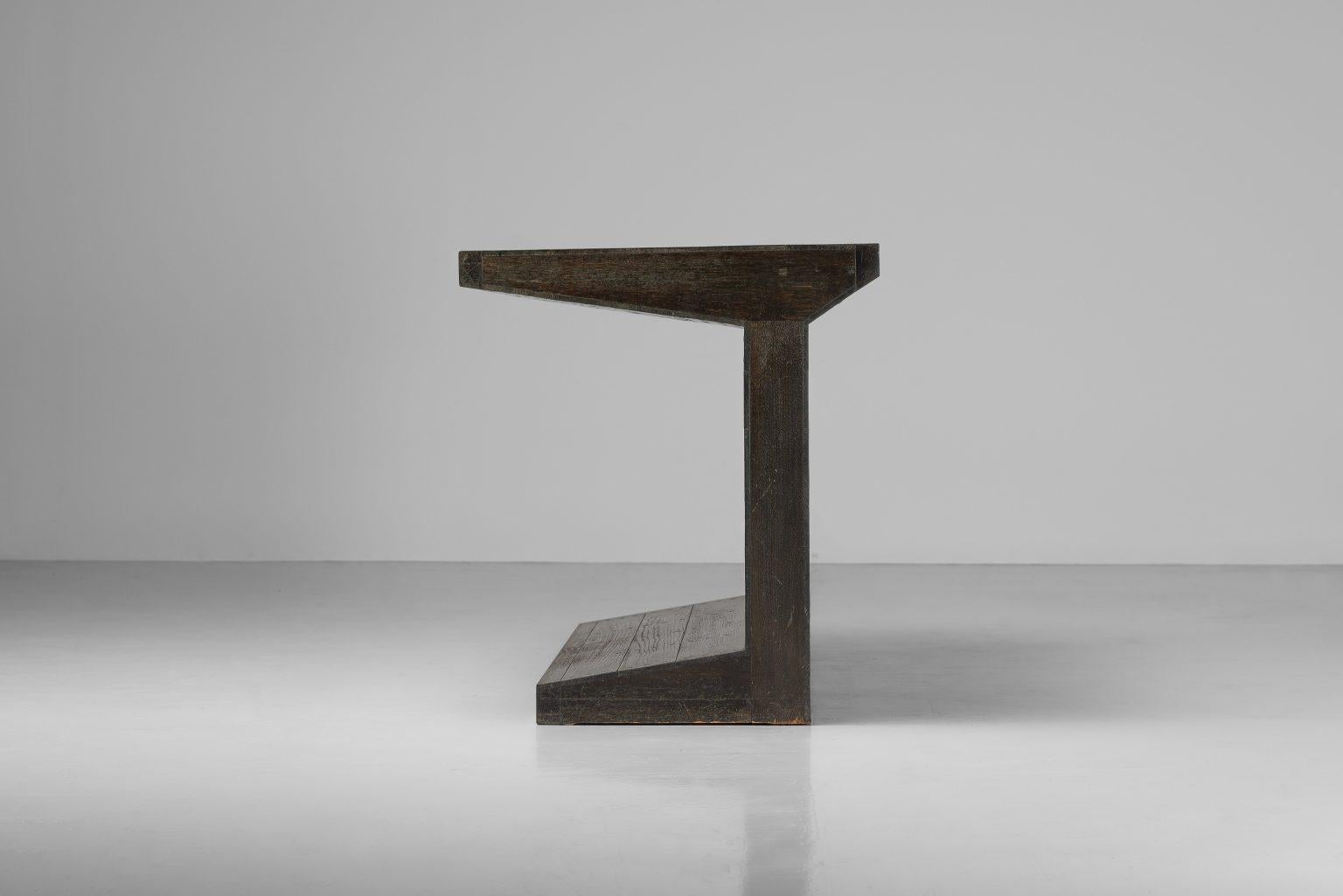 Stained Jan de Jong writing table Town Hall Budel Netherlands 1967 For Sale