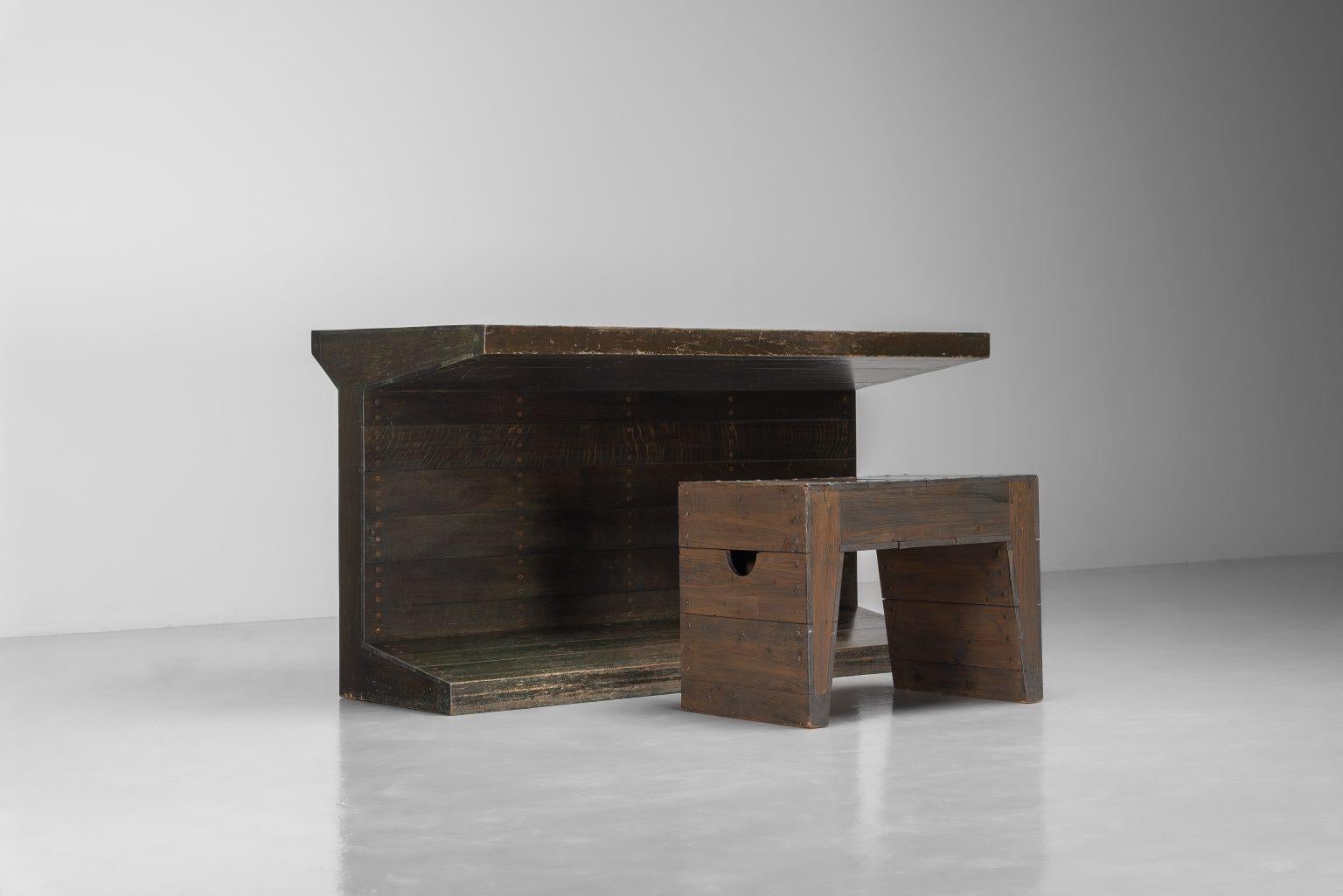 Jan de Jong writing table Town Hall Budel Netherlands 1967 For Sale 1