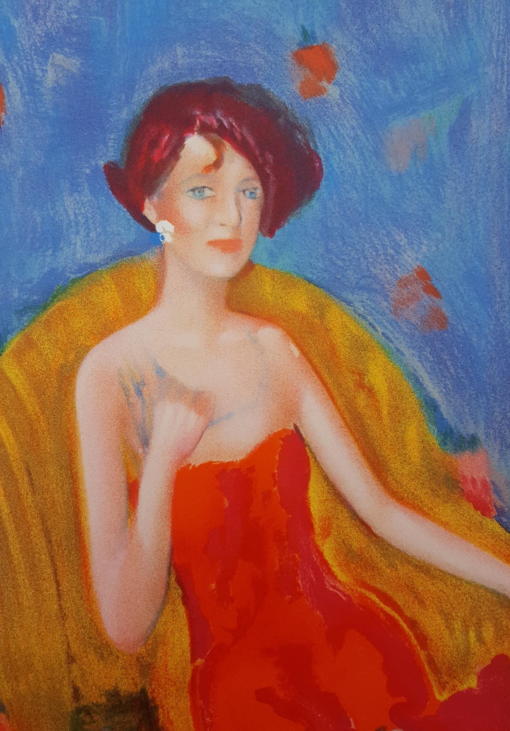 Un Soir a Paris /// Contemporary French Figurative Lady Woman Colorful Modern  im Angebot 4