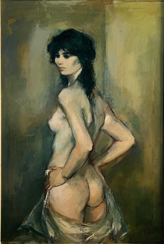 Ivory White, Nude Modern Oil Painting by Jan De Ruth