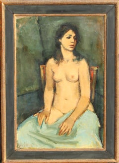 Chaise rouge, peinture à l'huile de Jan De Ruth 1964