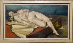 Resting Nude, Large Oil Painting by Jan De Ruth