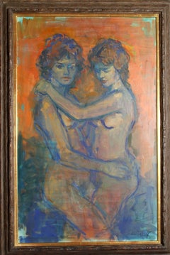 Sisters of Rind, Nude Oil Painting on Canvas by Jan de Ruth