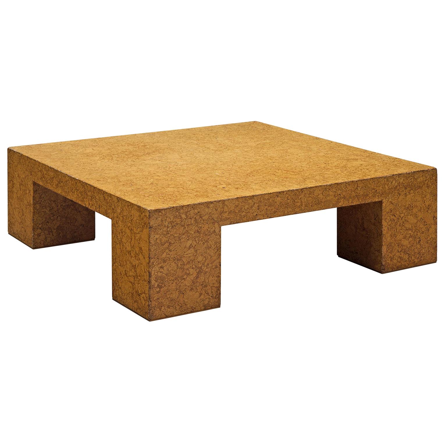 Jan De Smedt Architectural Coffee Table in Cork