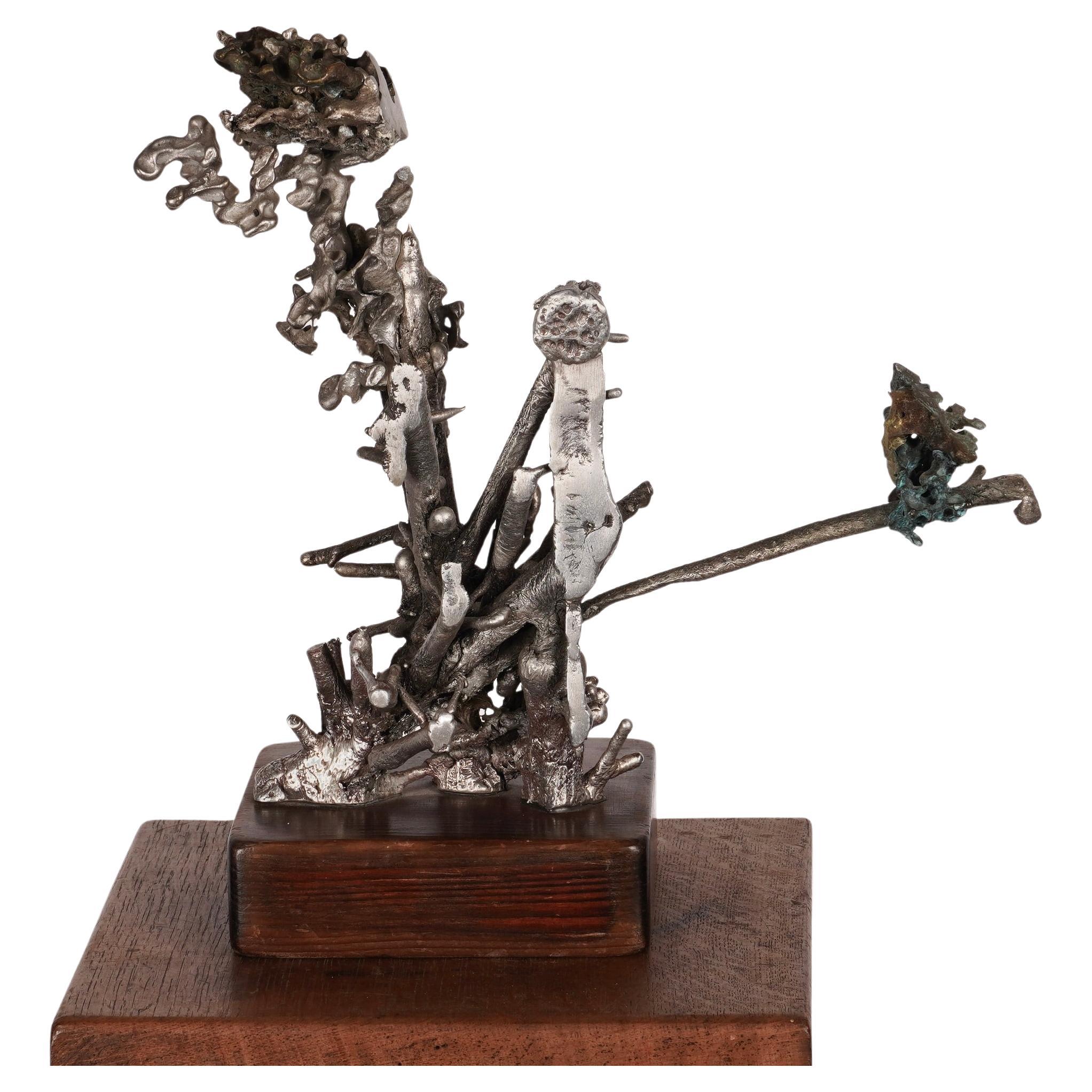 Abstrakte Skulptur des kalifornischen Künstlers Jan De Swart aus gemischten Metallen