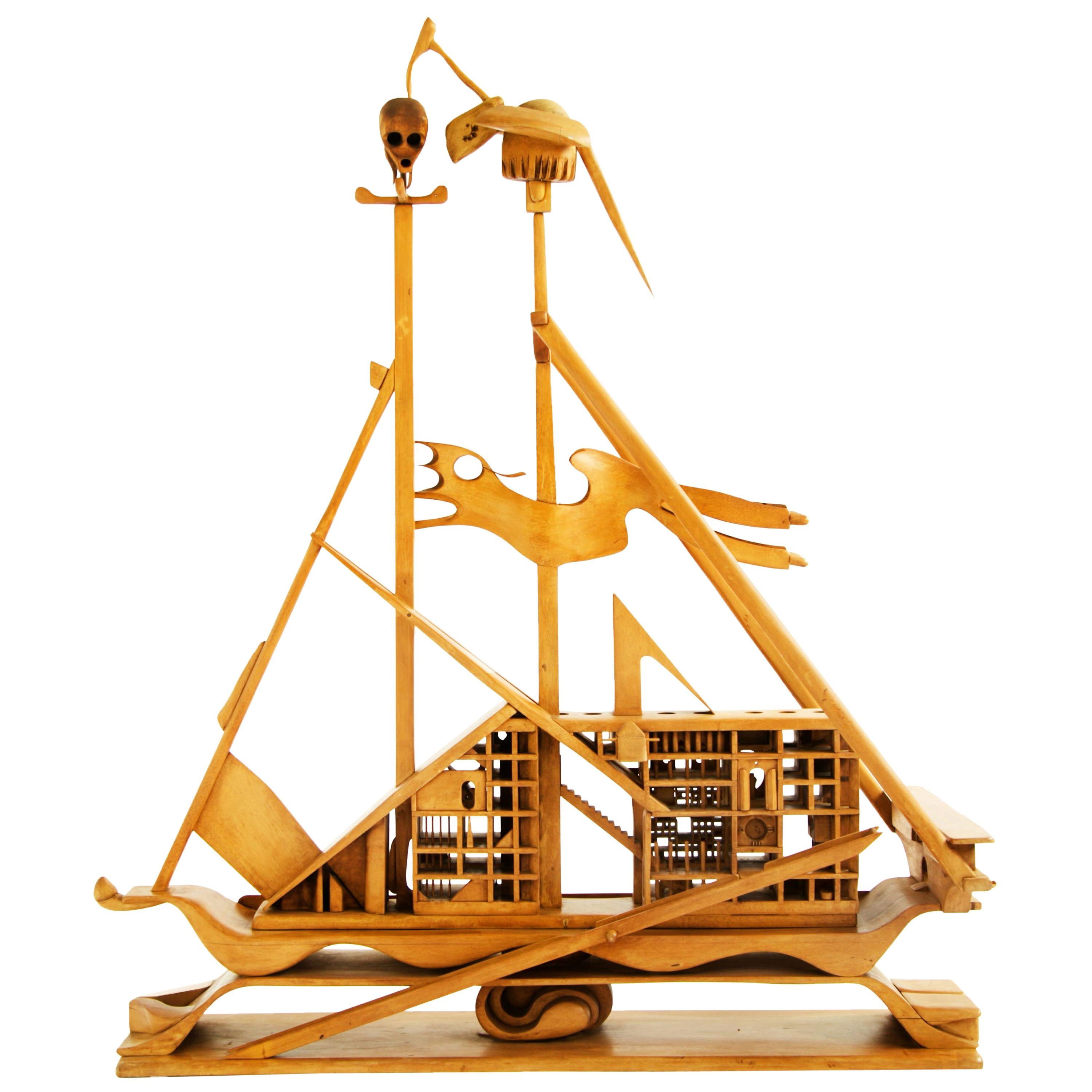 Jan De Swart Monumental Sculptural Ship For Sale