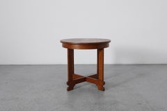 Jan den Drijver style "The Hague School" Round Oak Side Table or Plant Stand