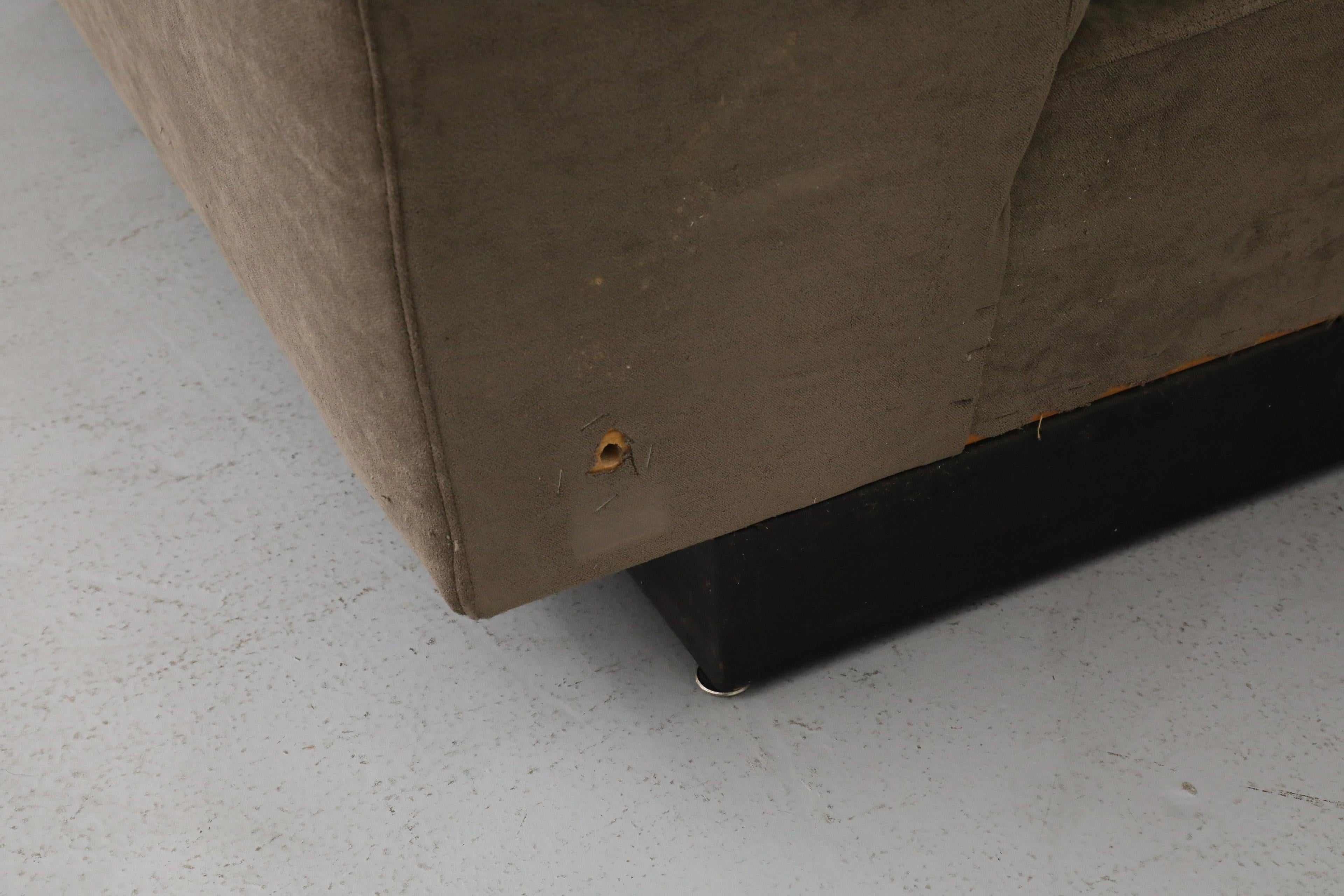 Jan Des Bouvrie (Attr) Langes zweiteiliges graues Chenille-Sofa aus grauem Chenille für Gelderland, 1980er Jahre 2