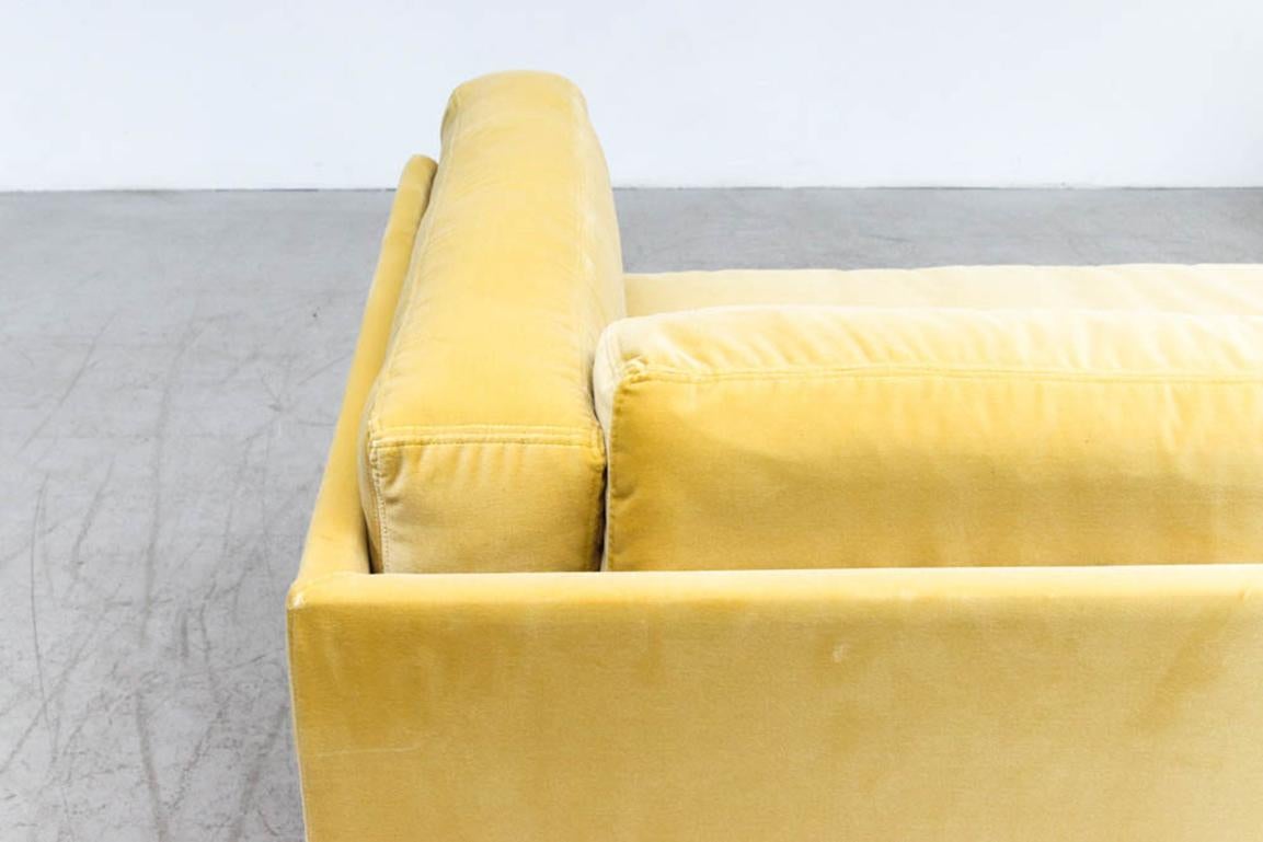 Jan des Bouvrie Custom Yellow Velvet Sectional Sofa 4