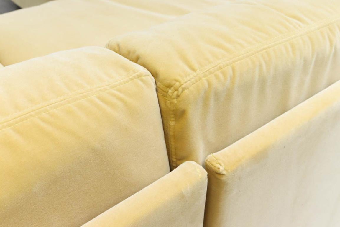 Jan des Bouvrie Custom Yellow Velvet Sectional Sofa 5