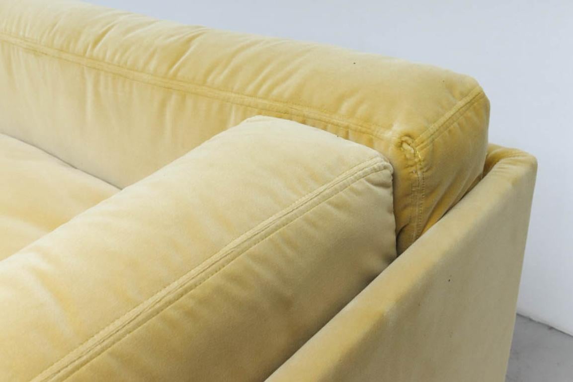 Jan des Bouvrie Custom Yellow Velvet Sectional Sofa 7
