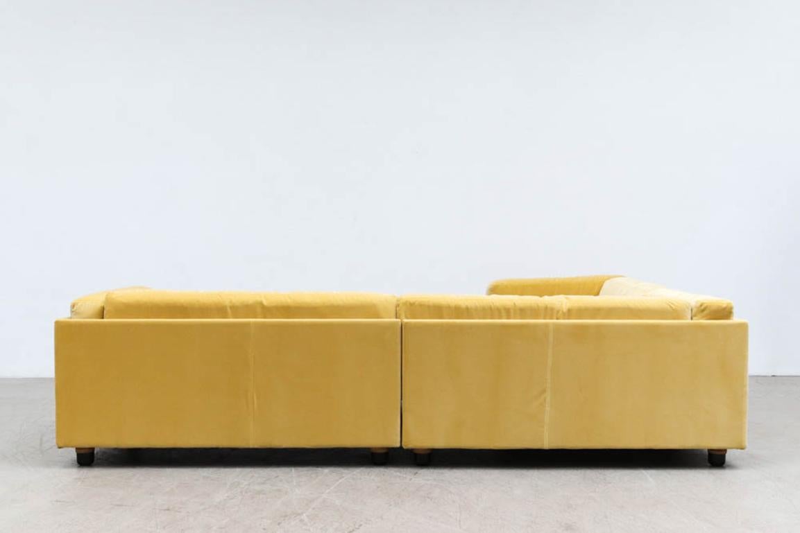 Jan des Bouvrie Custom Yellow Velvet Sectional Sofa 1