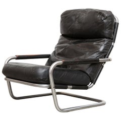 Jan des Bouvrie Leather Lounge S"601" Chair for Gelderland