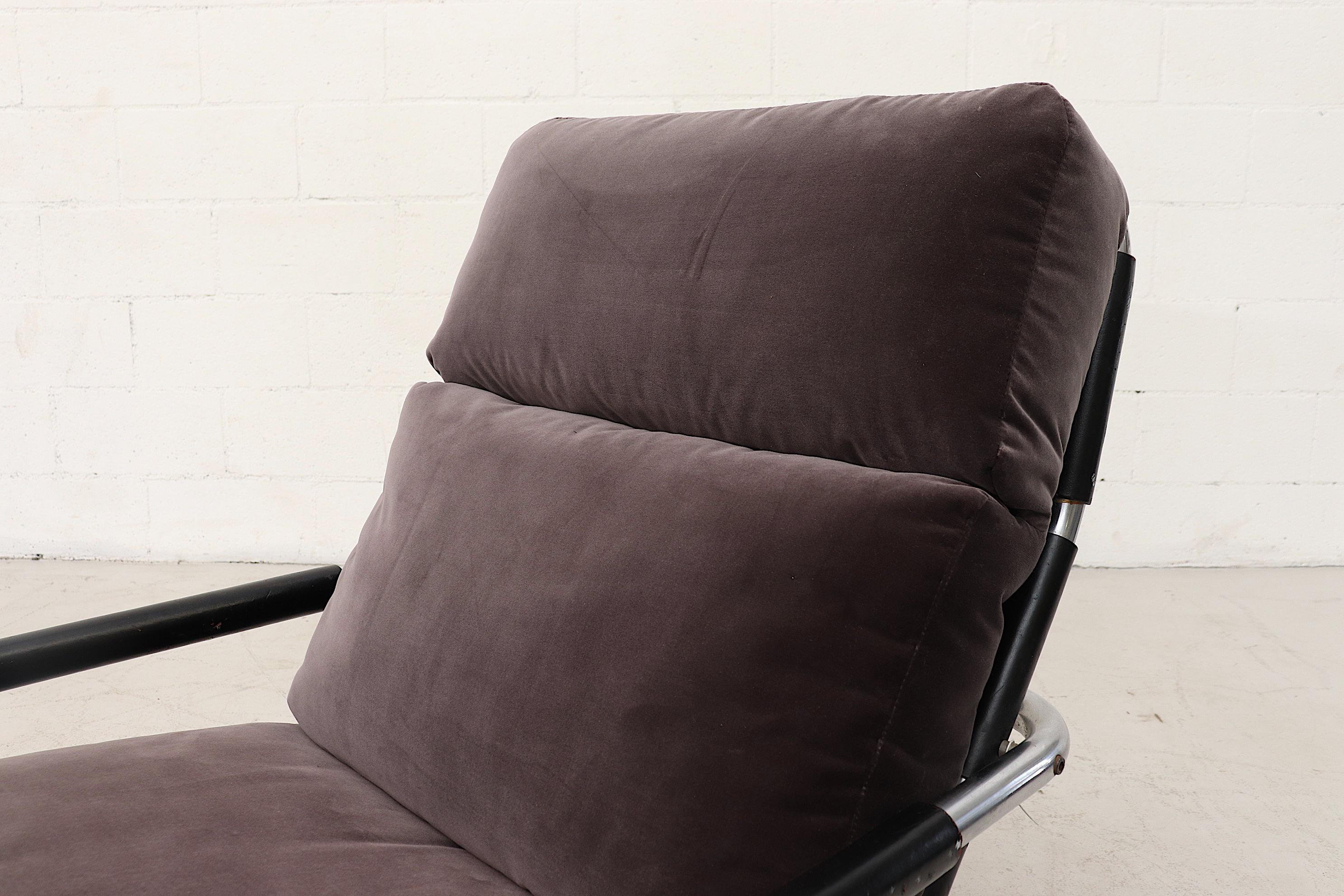 Jan des Bouvries Velvet Lounge Chair for Gelderland 1