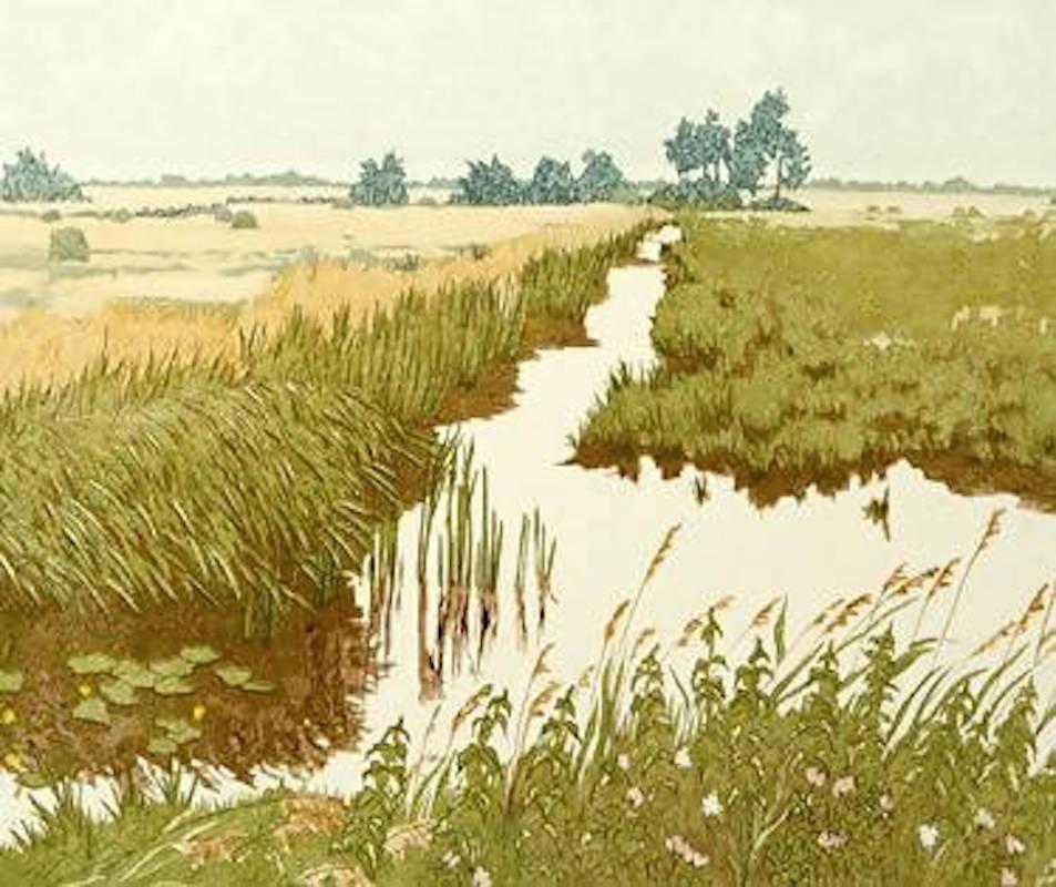 Jan Dingle Landscape Print - Morning Pastures