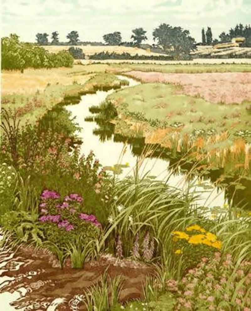 Jan Dingle Landscape Print - Summer Meadow