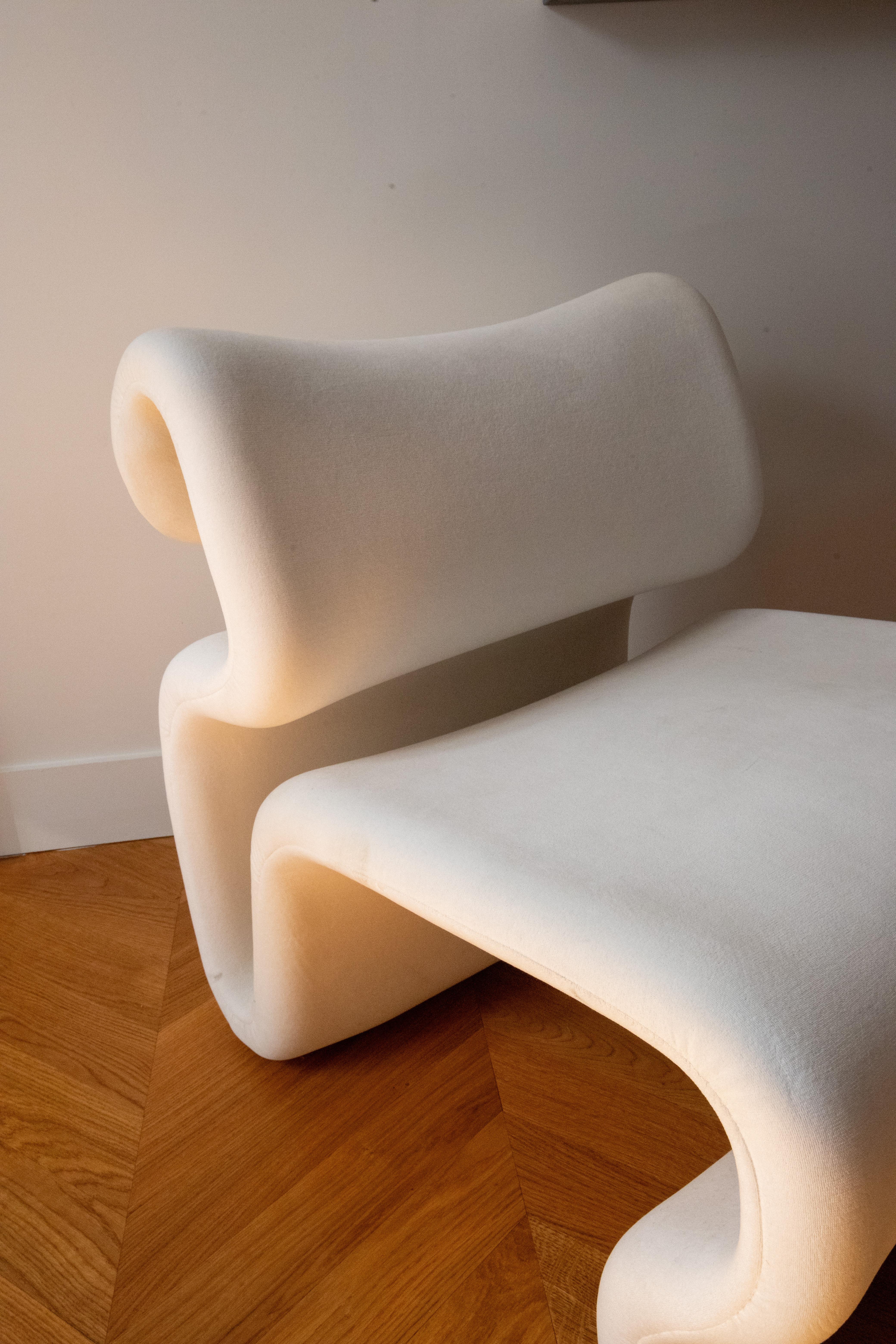 Beautiful Etcetera Creme chair by Jan Ekselius, Sweden 1970's. As seen in Gwyneth Paltrow's house in Montecito. 