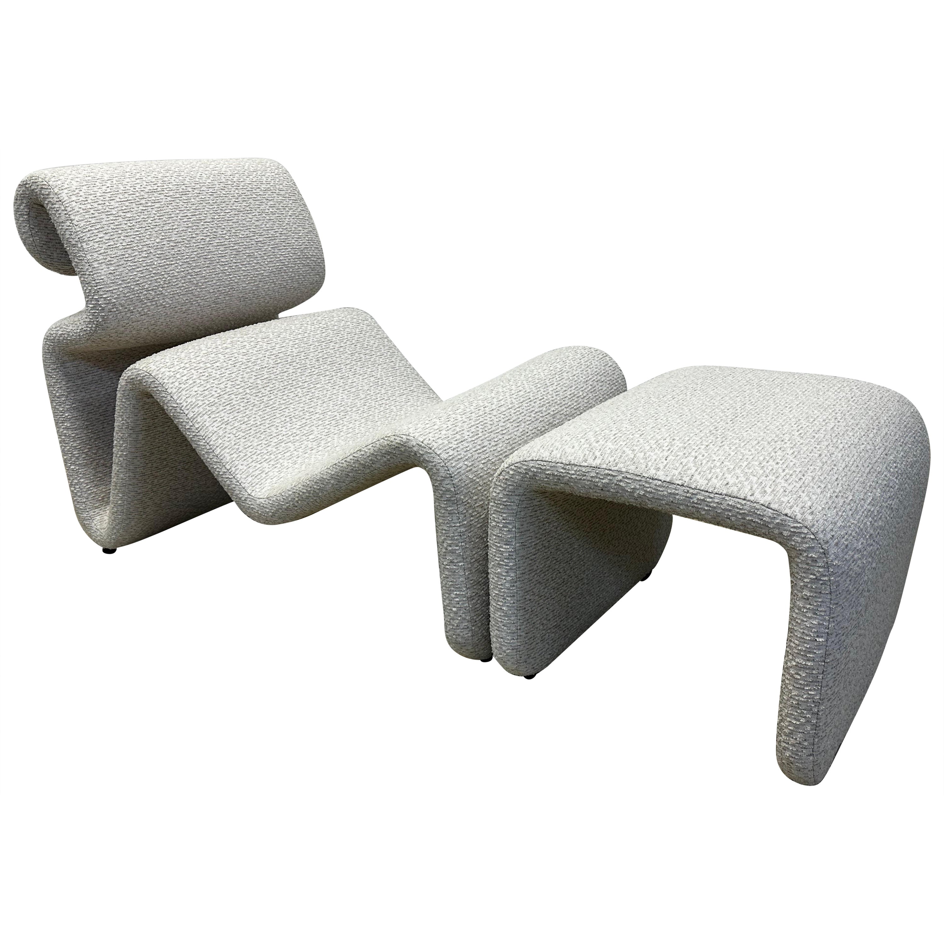 Chaise longue et repose-pieds Etcetera de Jan Ekselius pour Joc, Suède, 1970