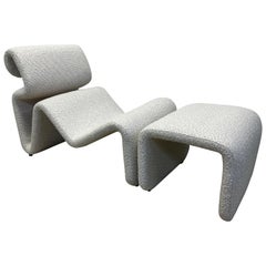 Jan Ekselius “Etcetera” Lounge Chair and Footrest for Joc, Sweden 1970s