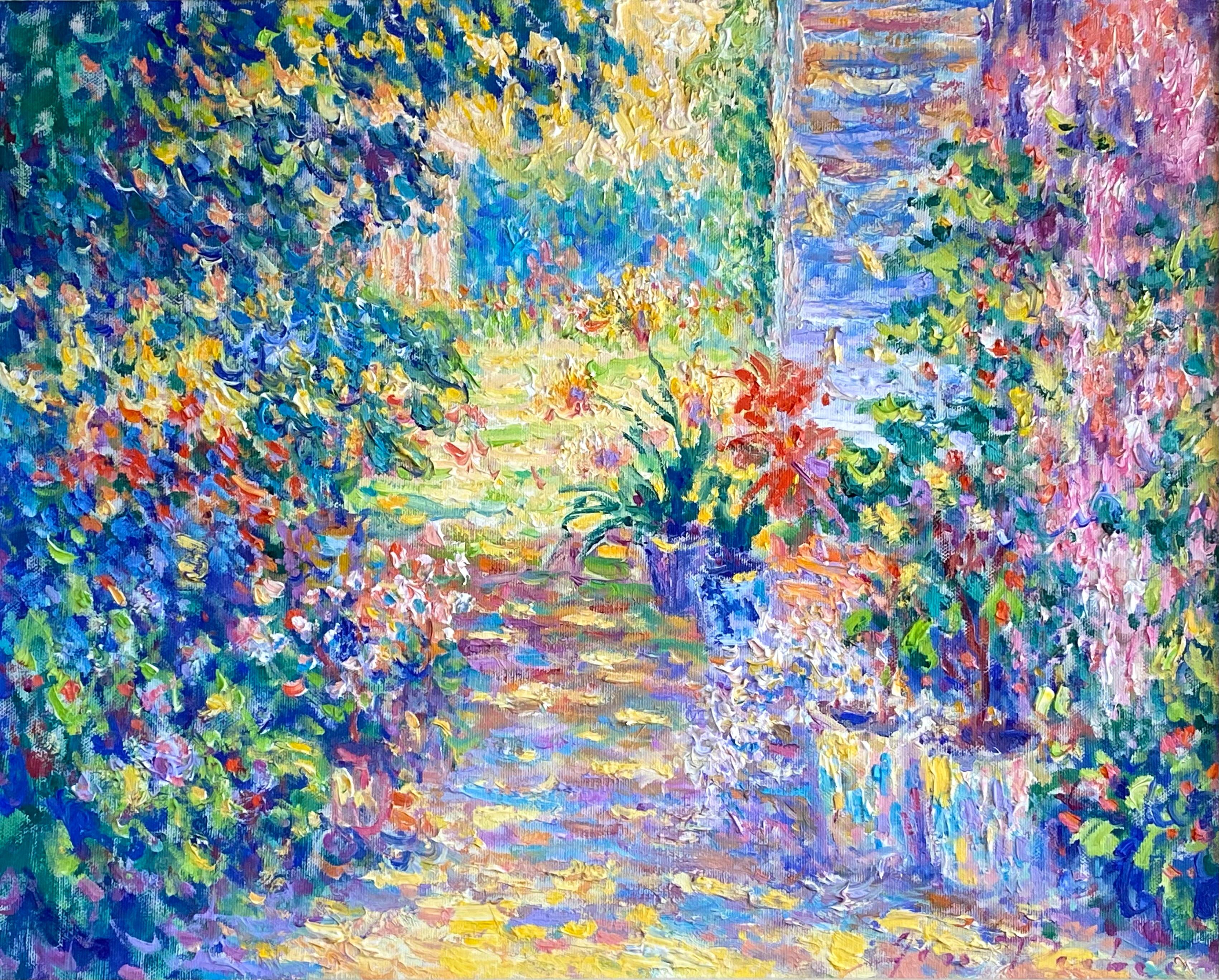 “A Corner of the Garden” - Contemporary Painting by Jan Eric Parker