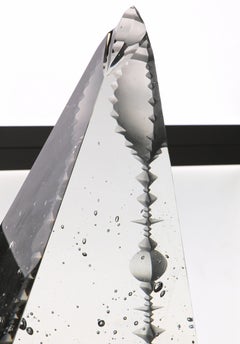 Jan Exnar, Tschechisches Kristall-Pyramiden-Monogramm mit Eckgravur, 1998