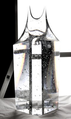 Jan Exnar, Großes tschechisches Kristall-Monogramm mit zwei Spitzen, organische Oberfläche, 1998