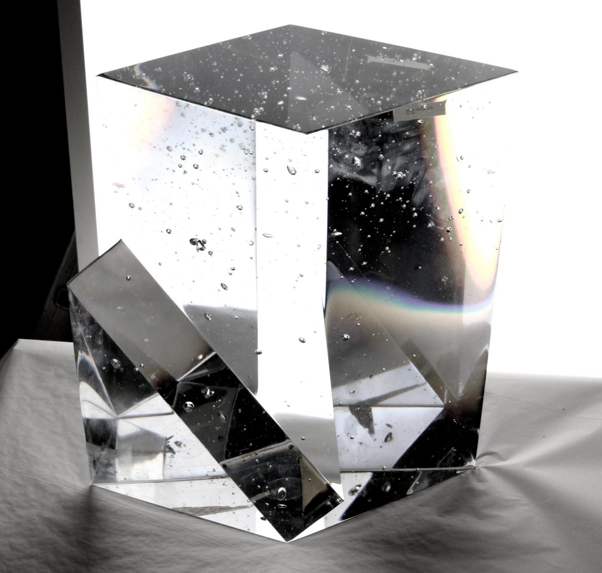 Modern Jan Exnar, Czech Crystal Monolith with Undercut Step, 1998