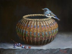 Sweetgrass Basket, Muscadine Grapes, and Black-throated Warbler