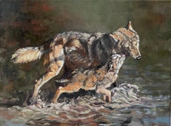 Brothers Wolf, Oil Painting