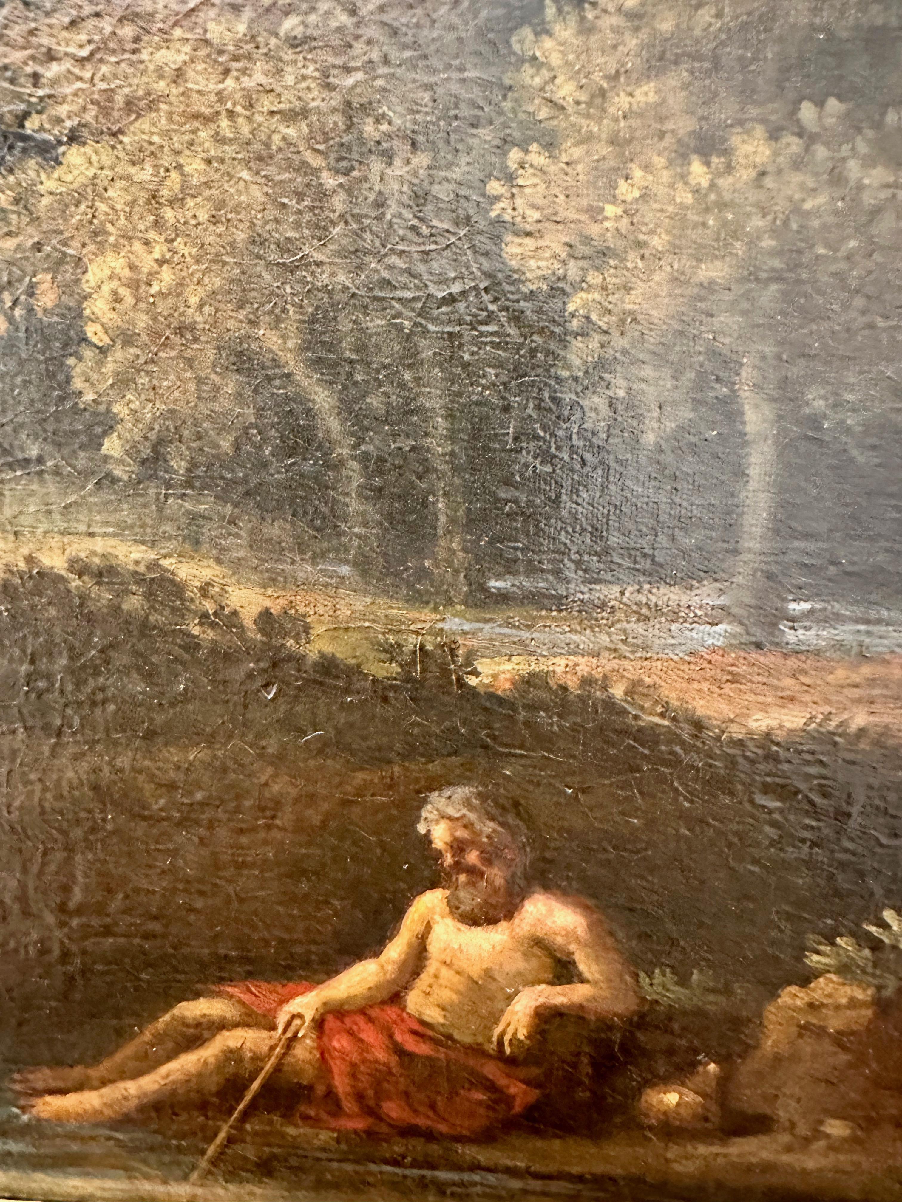 Dipinto a mano Jan Frans van Bloemen detto Orizzonte (Anversa 1662-Roma 1749), Paesaggio romano in vendita
