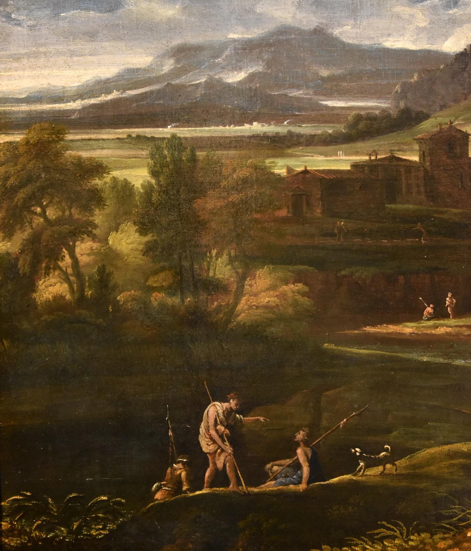 Arcadian Landscape Van Bloemen Paint Oil on canvas old master 17/18th Century 7
