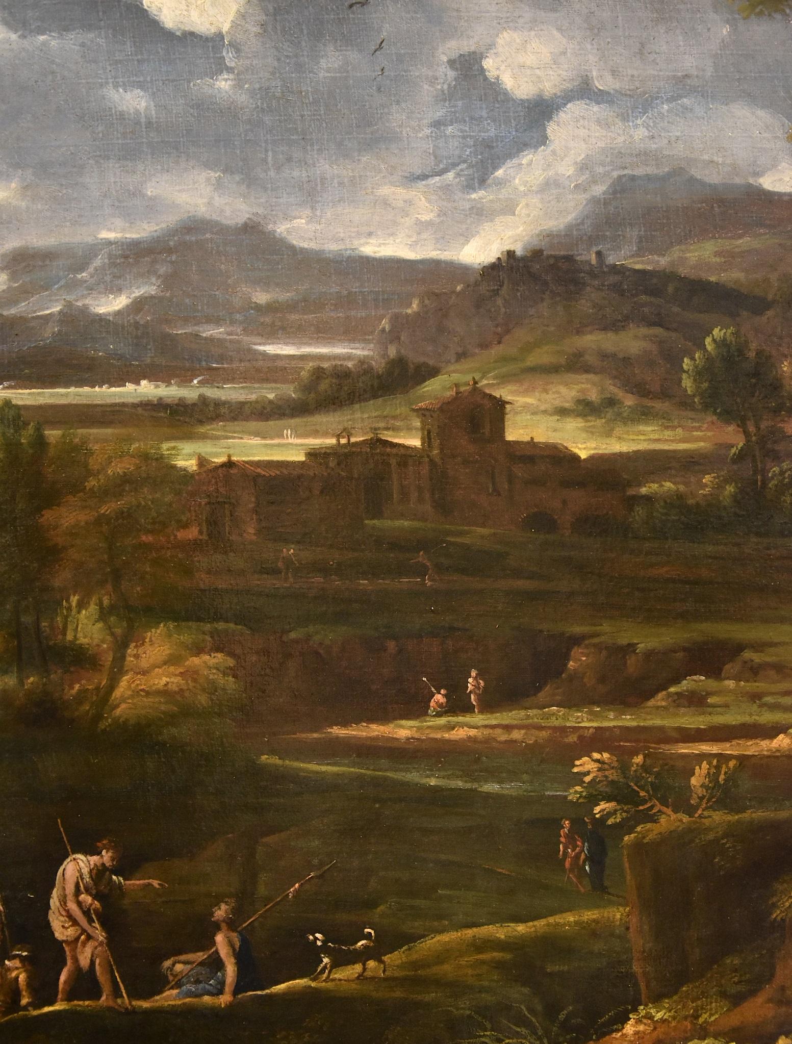 Arcadian Landscape Van Bloemen Paint Oil on canvas old master 17/18th Century 8