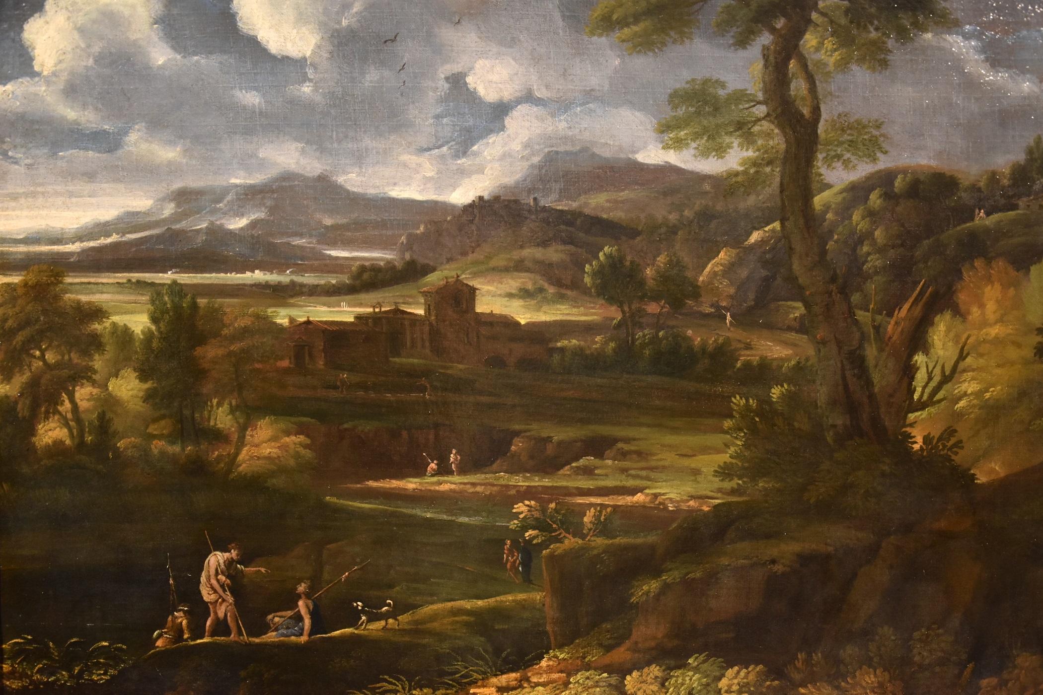 Arcadian Landscape Van Bloemen Paint Oil on canvas old master 17/18th Century For Sale 9