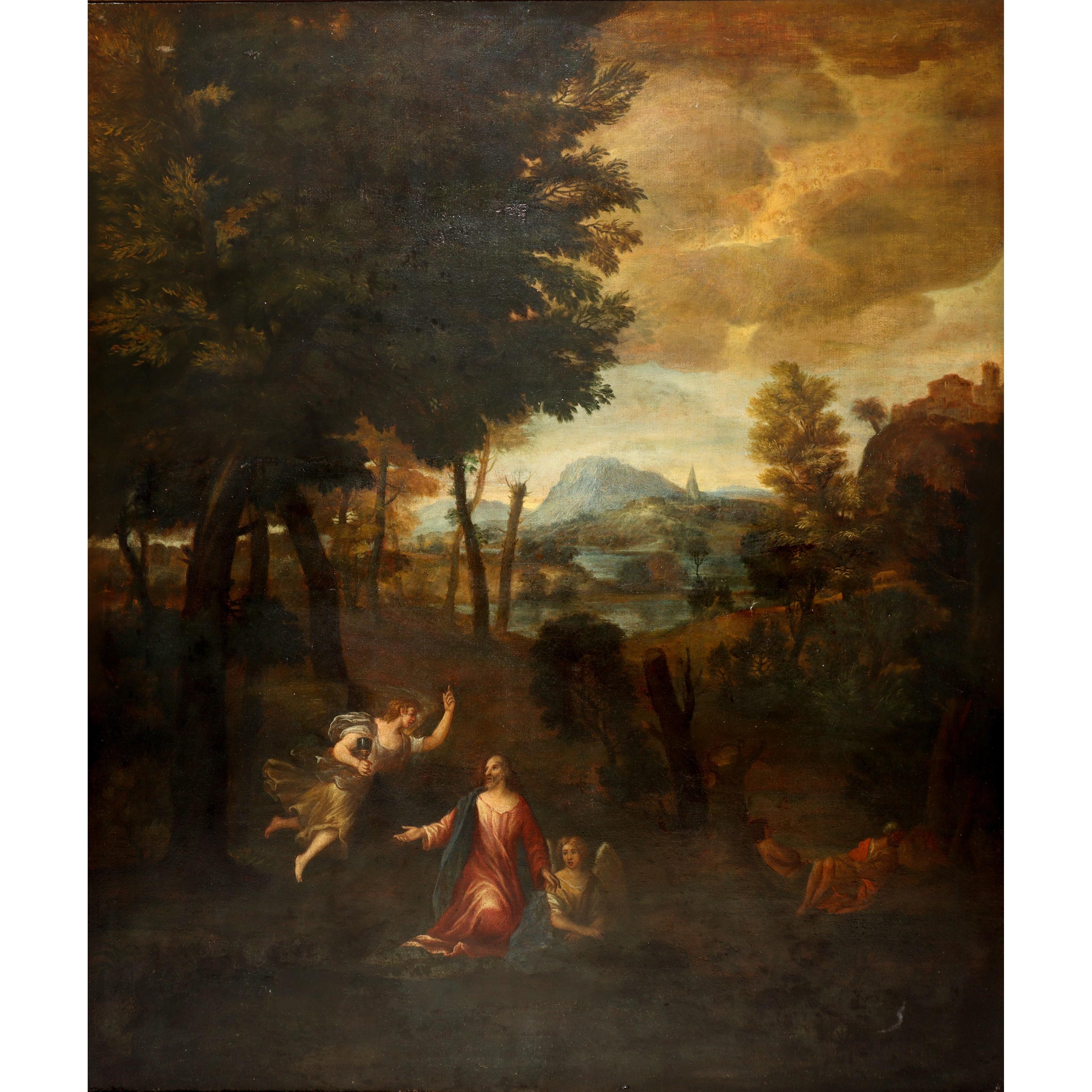 Jan Frans van Bloemen Bekannt als L'Orizzonte Biblisches Gemälde Szene Öl auf Leinwand – Painting von Jan Frans van Bloemen (Orizzonte)