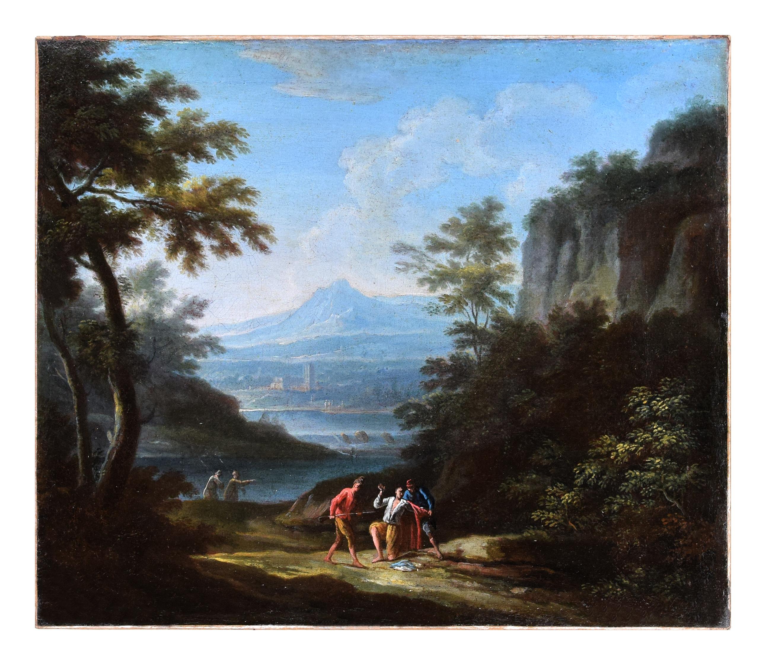 Figurative Painting di Jan Frans van Bloemen (Orizzonte) - Due paesaggi arcadici - J.F. Van Bloemen (seguace di) - Olio su tela