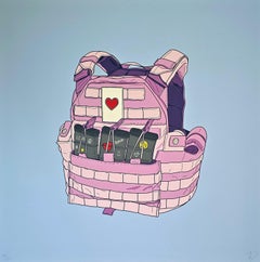 Tactical Vest Seen Through Rose-Colored Glasses, Street Art, Satire, Pop Surreal