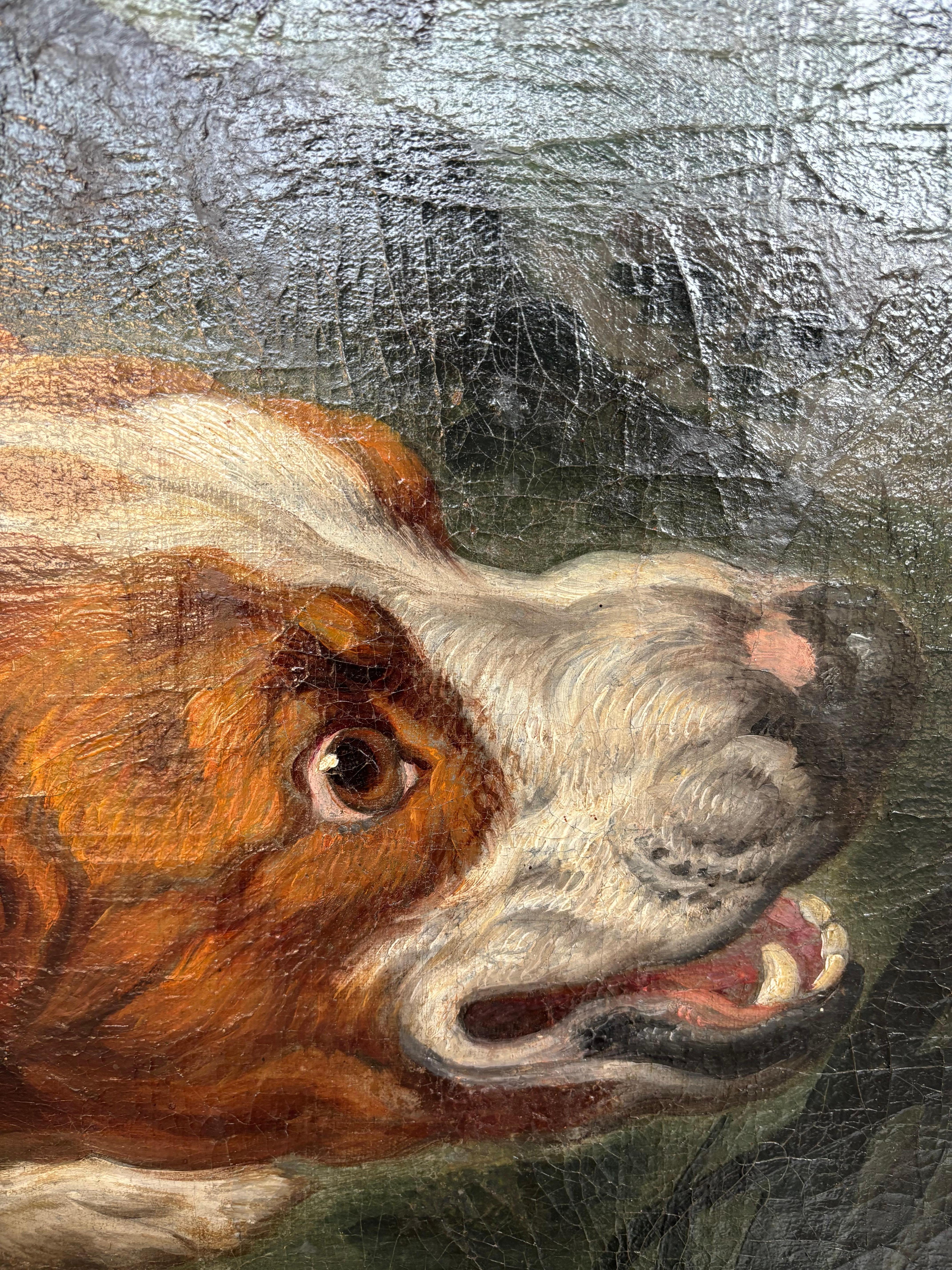 Perros atacando zorros; Caza del zorro; Escena de caza, Gran maestro barroco antiguo, Jan Fyt en venta 8