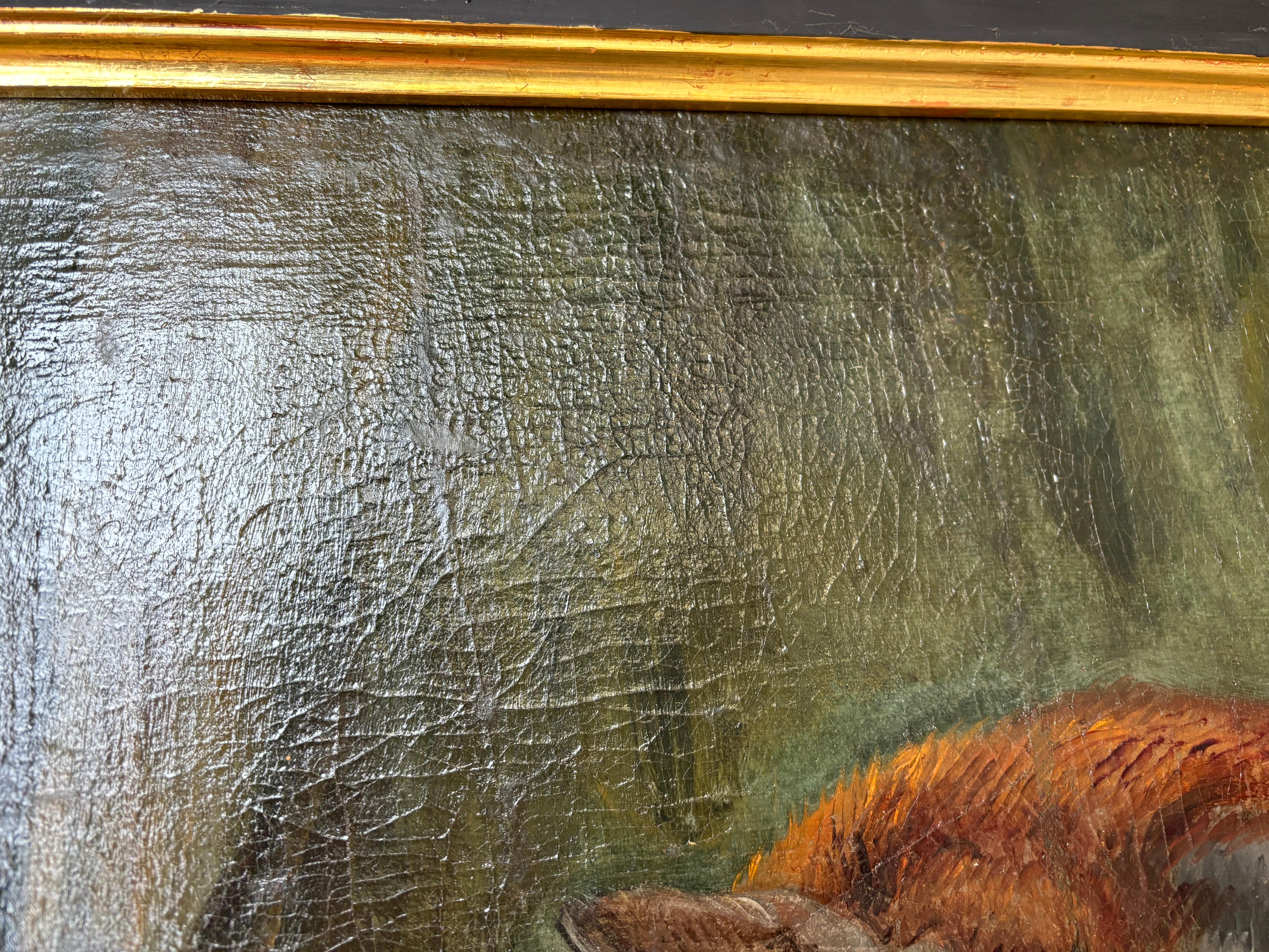 Perros atacando zorros; Caza del zorro; Escena de caza, Gran maestro barroco antiguo, Jan Fyt en venta 2