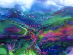 Jan Gardener, Meander More, Contemporary Landscape Painting, Colourful Art