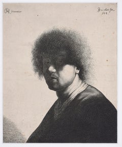 Portrait of a Man- Original Etching by J.G. van Vliet after Rembrandt - 1634