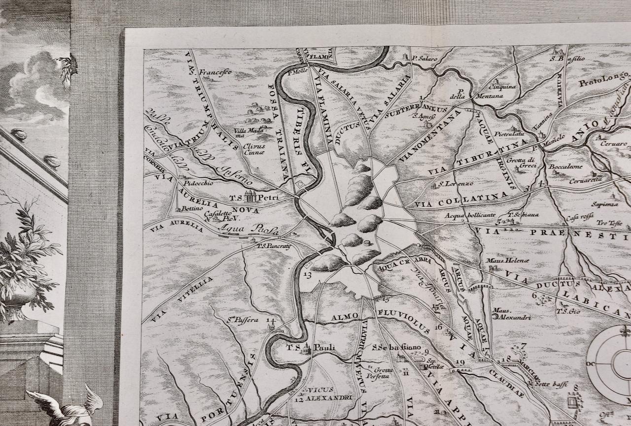 Roman Hills, Aqueducts and Roads: An Early 18th Century Map by Jan Goeree For Sale 1